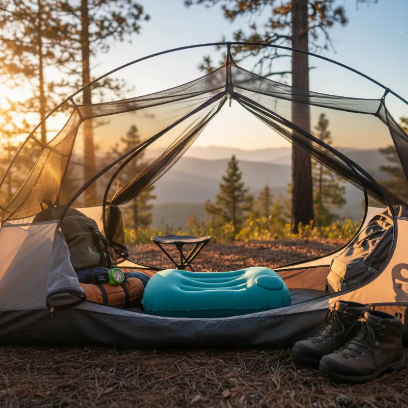 AeroComfort: Press-to-Inflate Travel Pillow